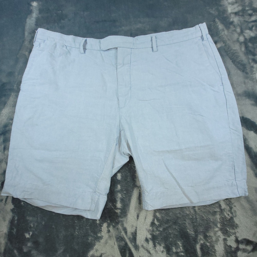 Polo Ralph Lauren Mens Oxford Cotton Shorts Light Blue Flat Front Size 40